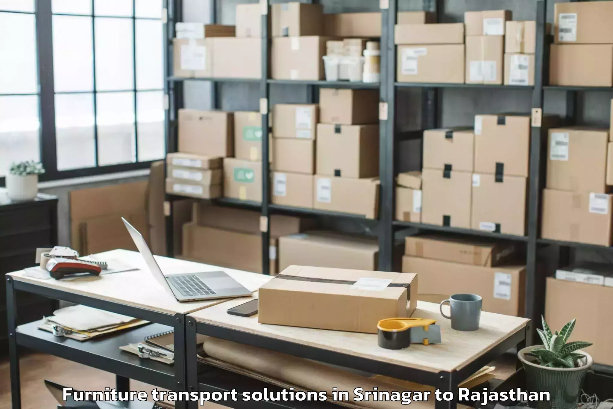 Quality Srinagar to Pilibanga Furniture Transport Solutions